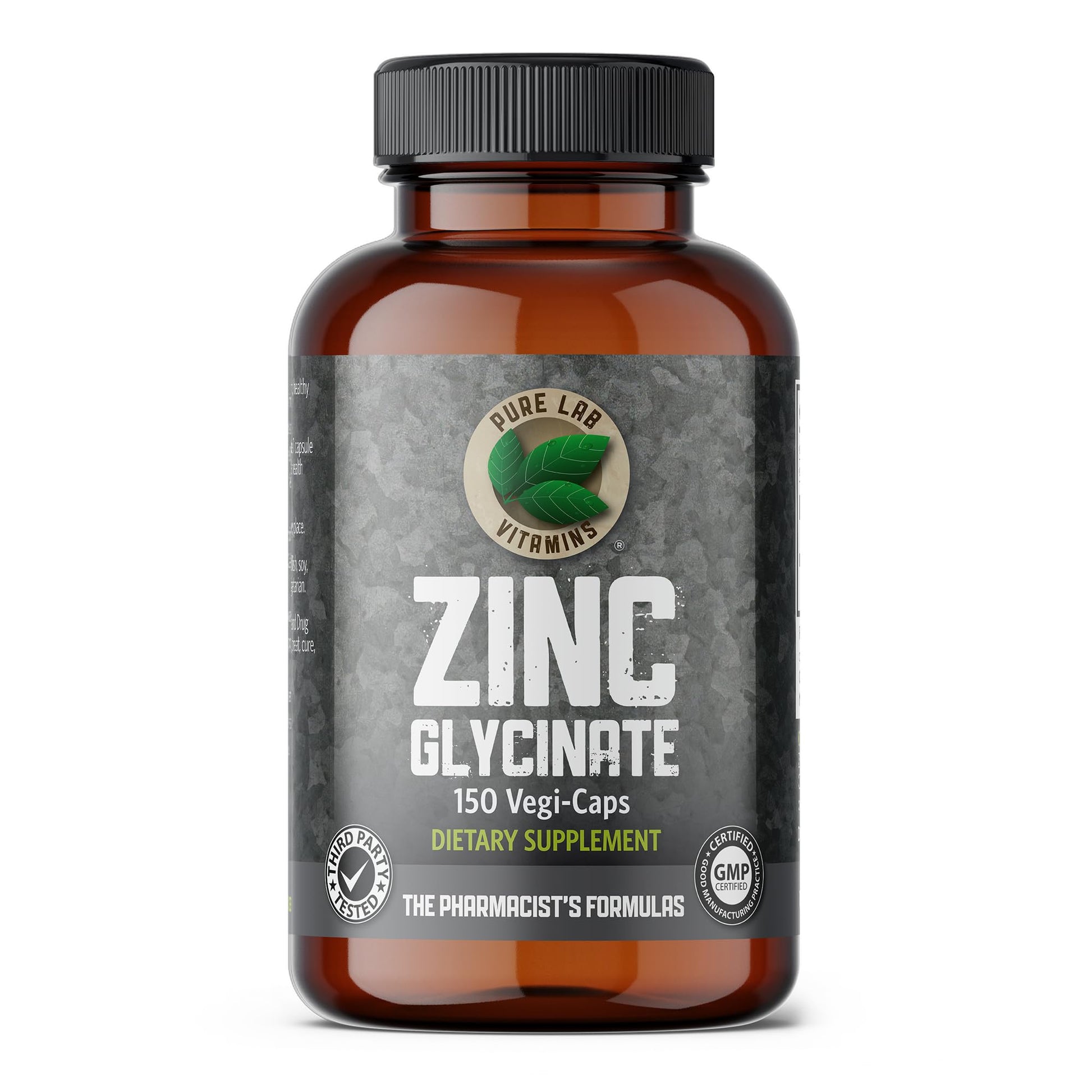 Pure Lab Vitamins Zinc Glycinate Capsules, 150 Count