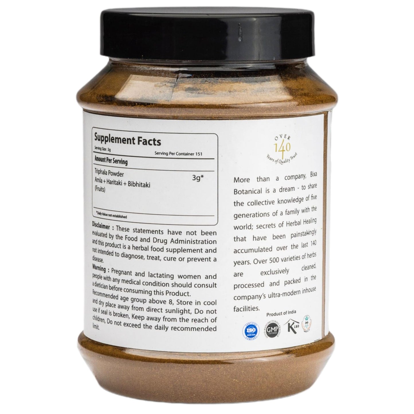 bixa BOTANICAL Triphala Powder, 16 oz