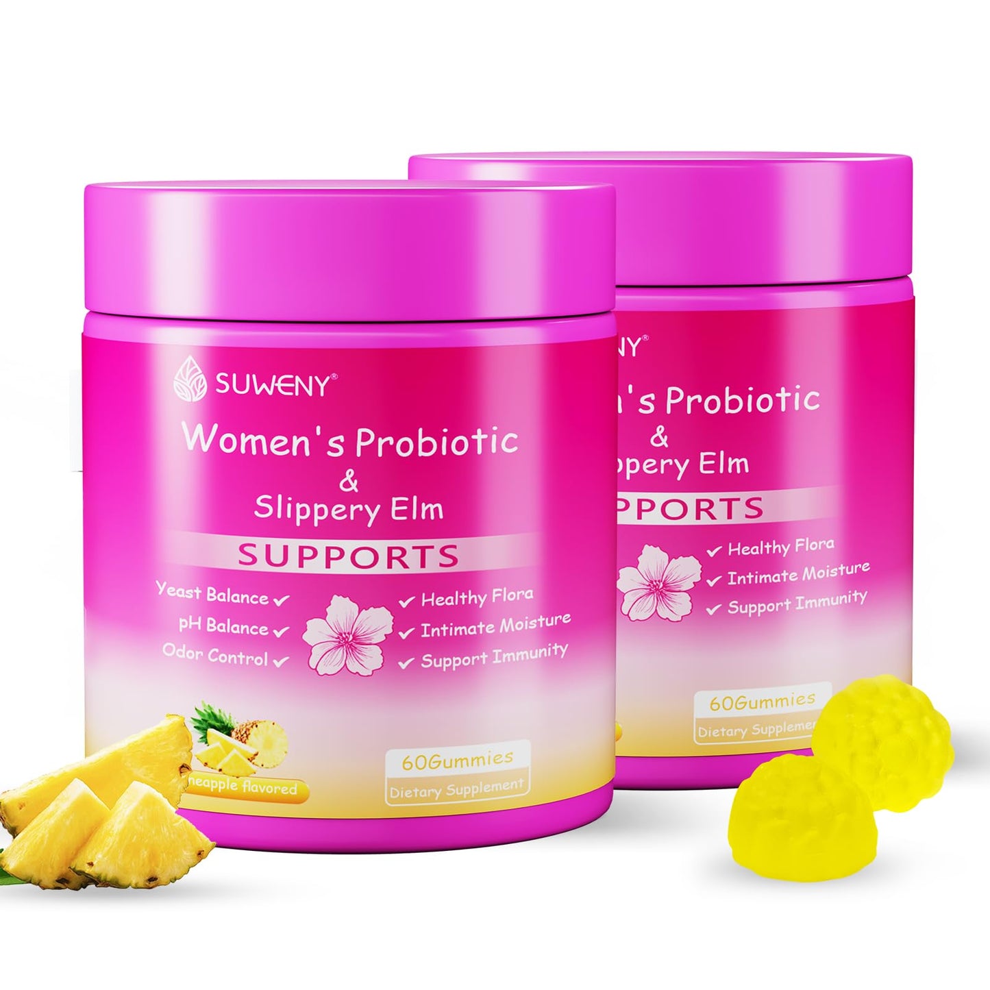 SUWENY Her Juicy Feminine Probiotics Gummies, 60 Gummies