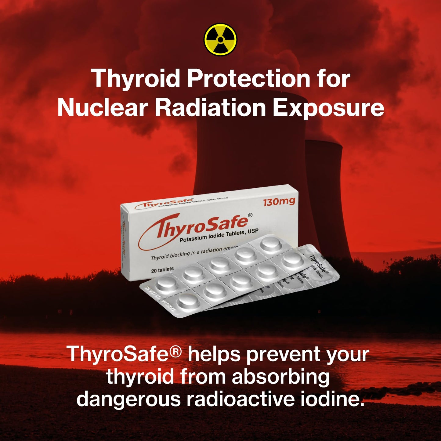 THYROSAFE Potassium Iodide 130mg Tablets 40 Count