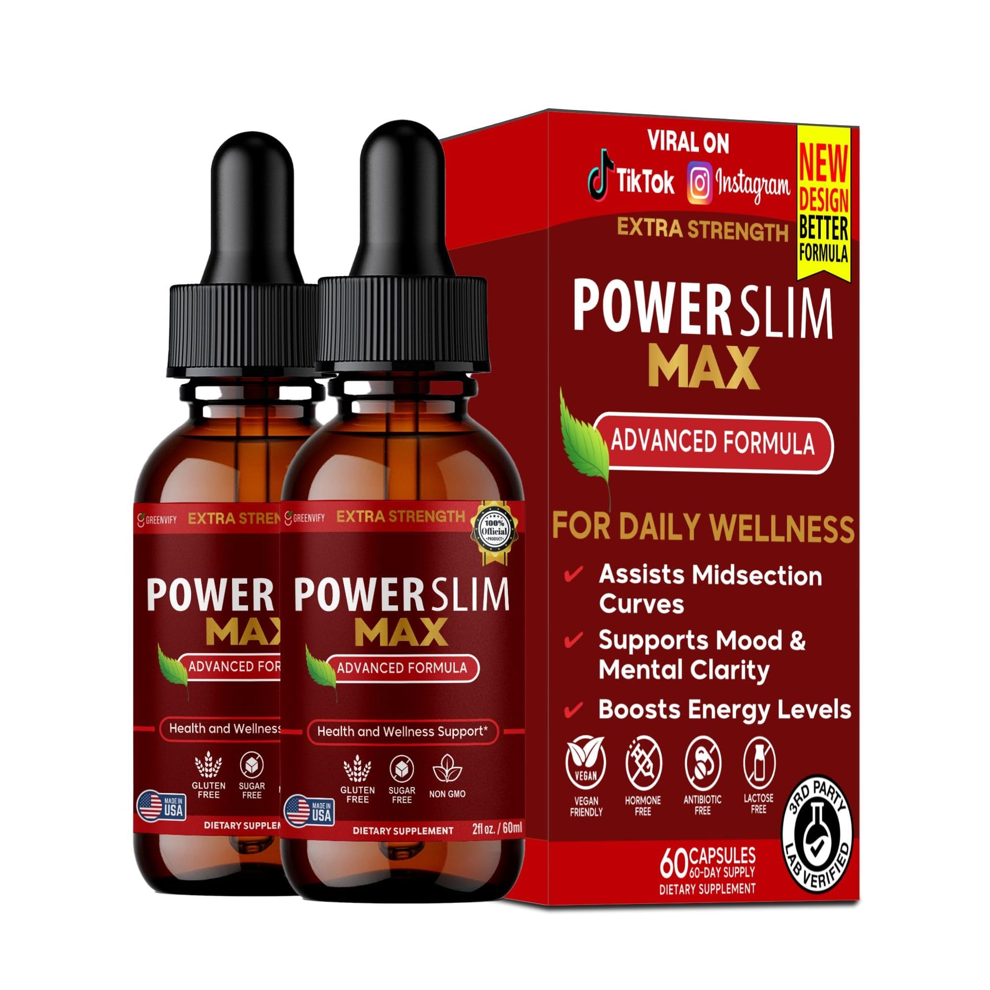 GREENVIFY Power Slim Max Extra Strength Advanced Formula Dietary Supplement Capsule 60 Count