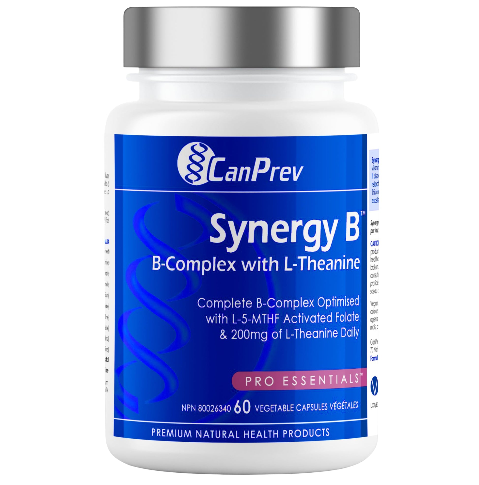 CanPrev Synergy B-Complex with L-Theanine Vegi Capsules 60 Count