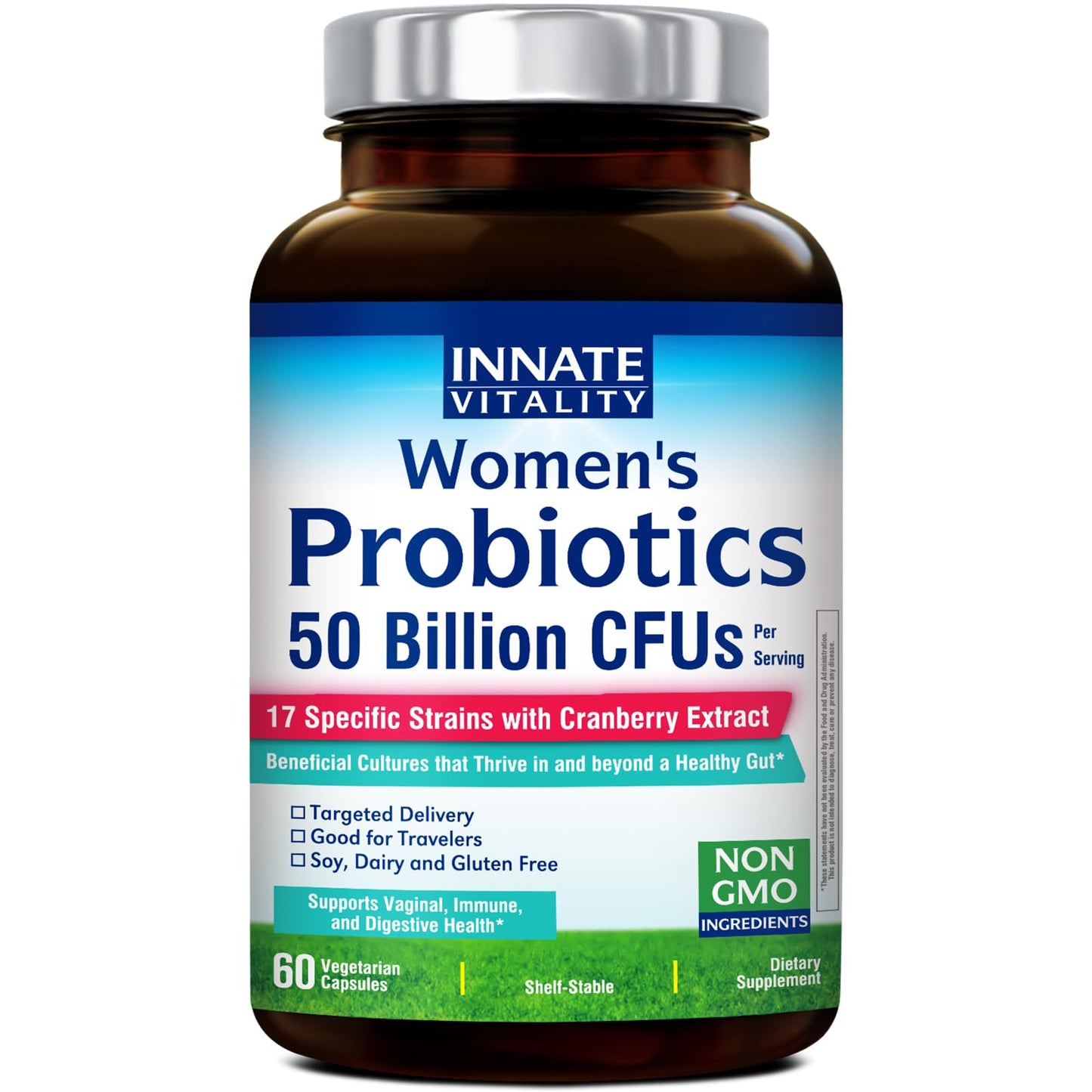 Innate Vitality Probiotics for Women Capsules, 50 Billion CFUs, 17 Proven Strains, 60 Count