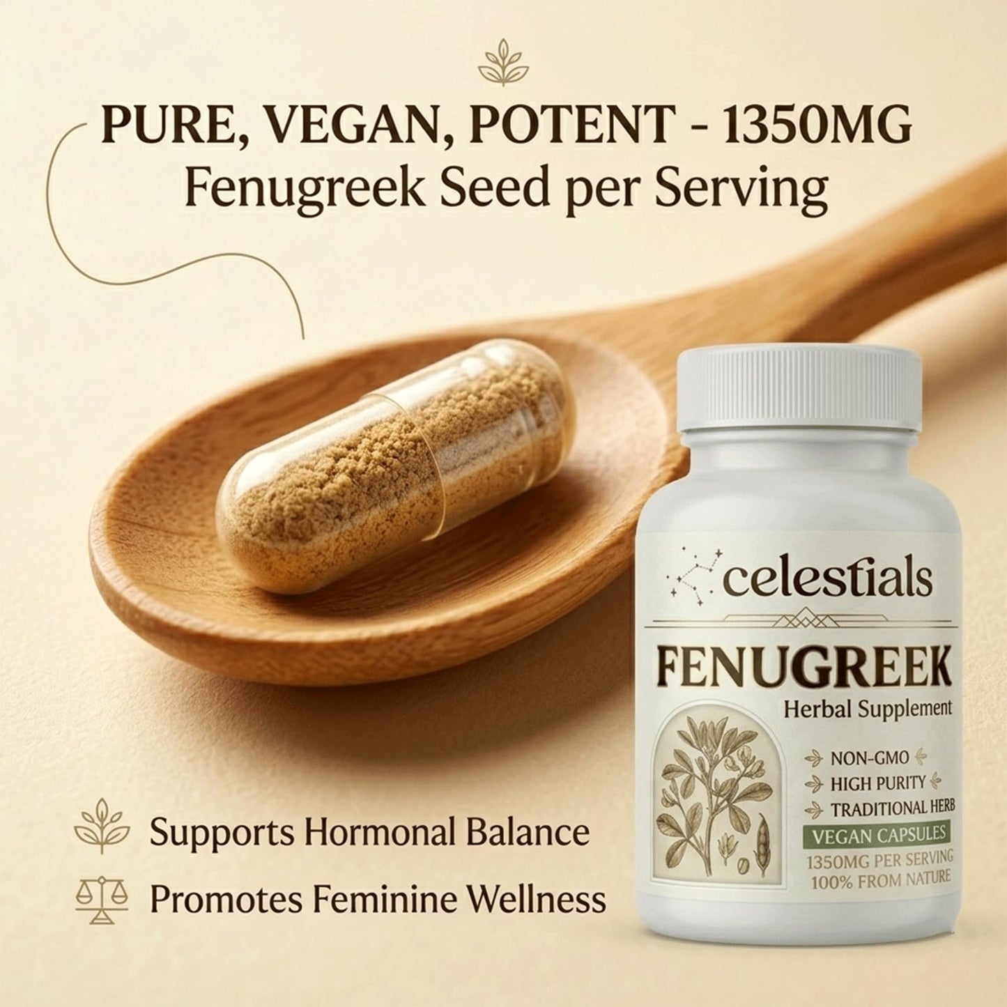 XRFOHCE Celestials Fenugreek, 60 Capsules