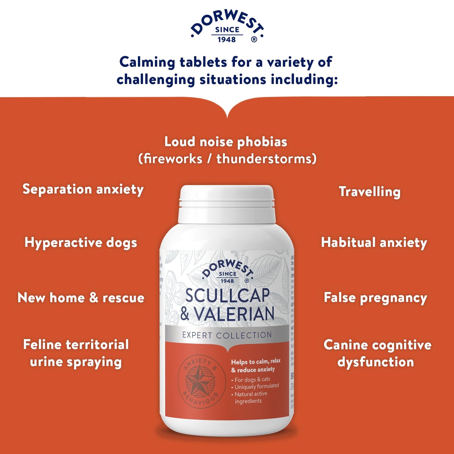 DORWEST HERBS Scullcap and Valerian Tablets, 500 Tablets