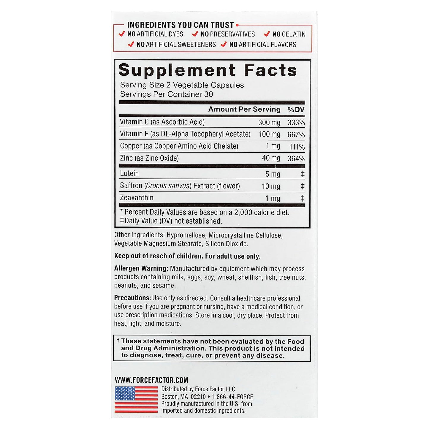 Force Factor Complete Eye Health Capsules 60 Count
