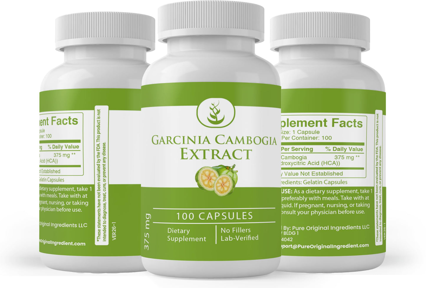 PURE ORIGINAL INGREDIENTS Garcinia Cambogia Capsules 100