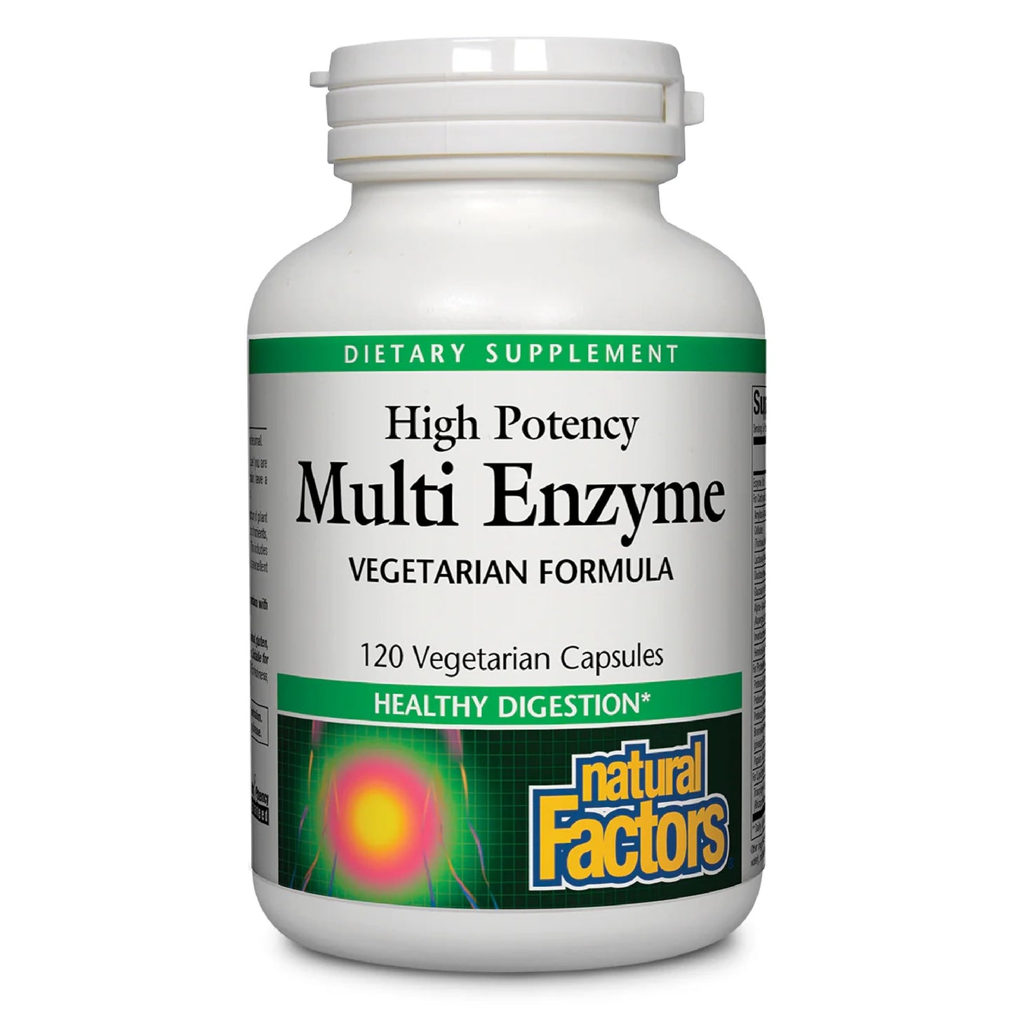 Natural Factors High Potency Multi Enzyme Vegetarian Formula Capsule 120 Capsules