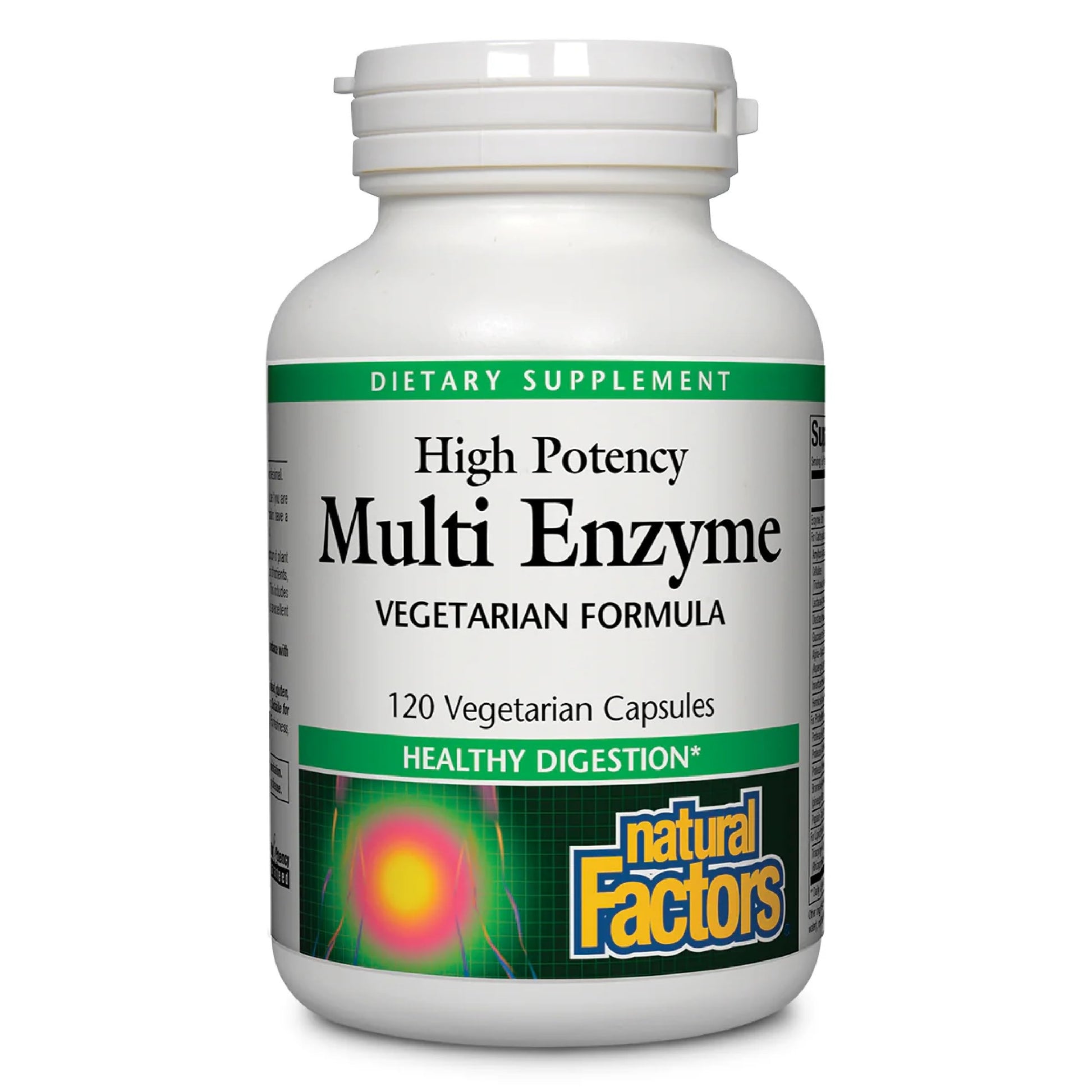 Natural Factors High Potency Multi Enzyme Vegetarian Formula Capsule 120 Capsules