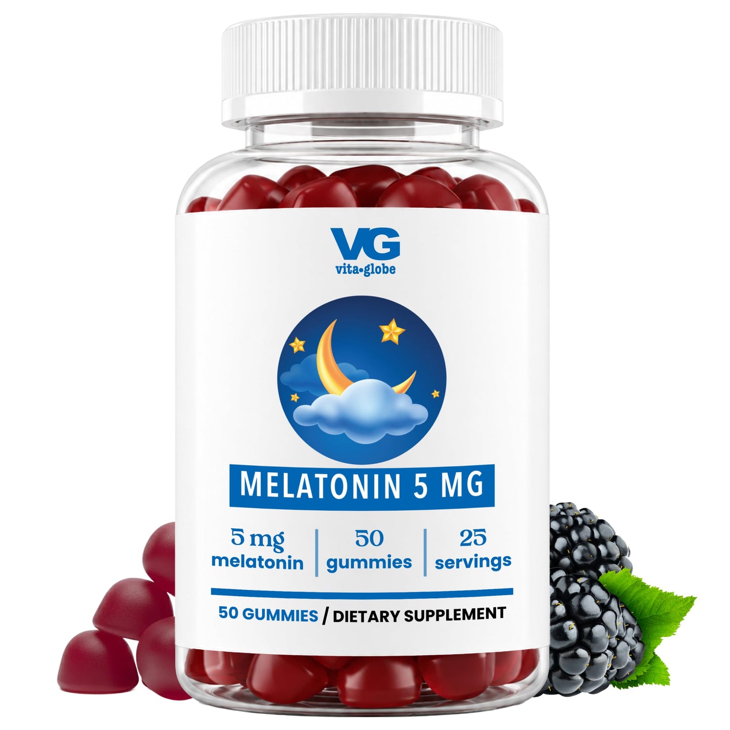 VITA GLOBE Melatonin Gummy 5mg, 50 Count