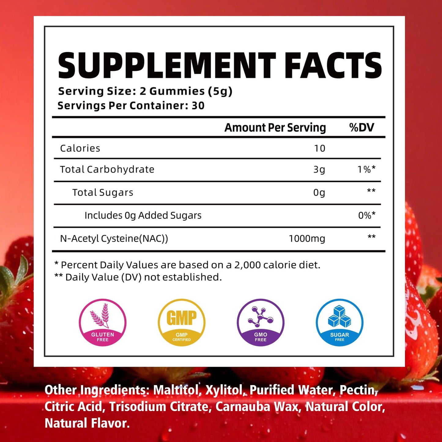YUULAI N-Acetyl Cysteine Gummies 1000mg, 120 Count