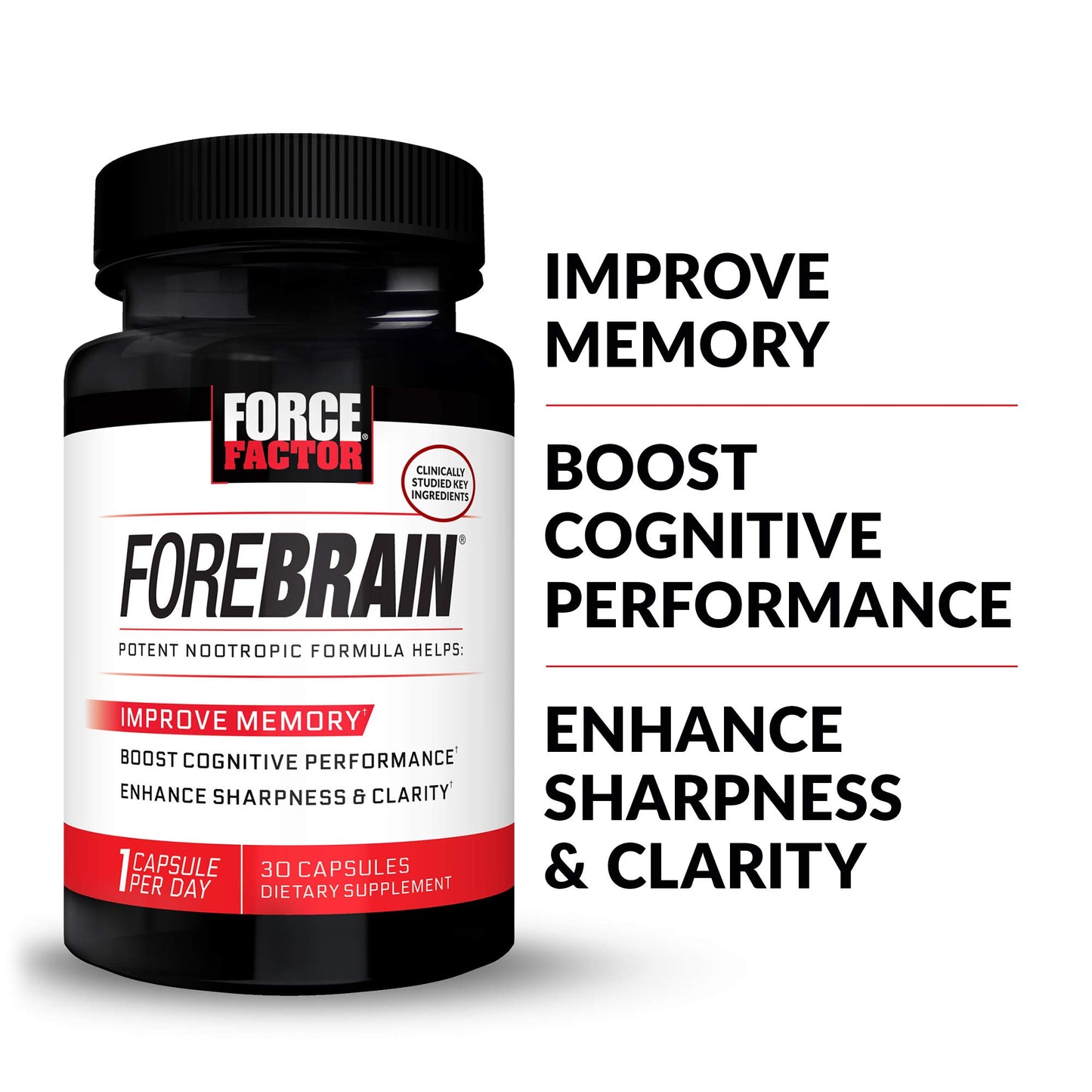 Force Factor Forebrain Nootropic Brain Supplement, 30 Capsules