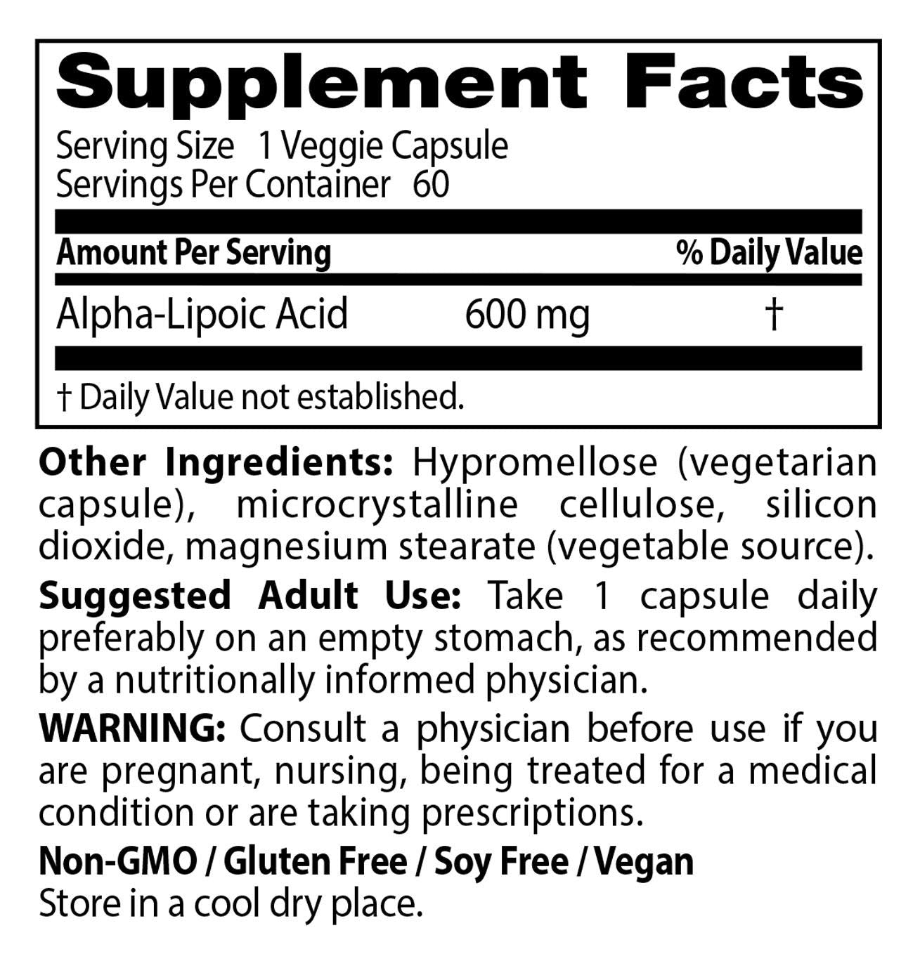 Doctor's BEST Alpha Lipoic Acid Tablet, 60 Count