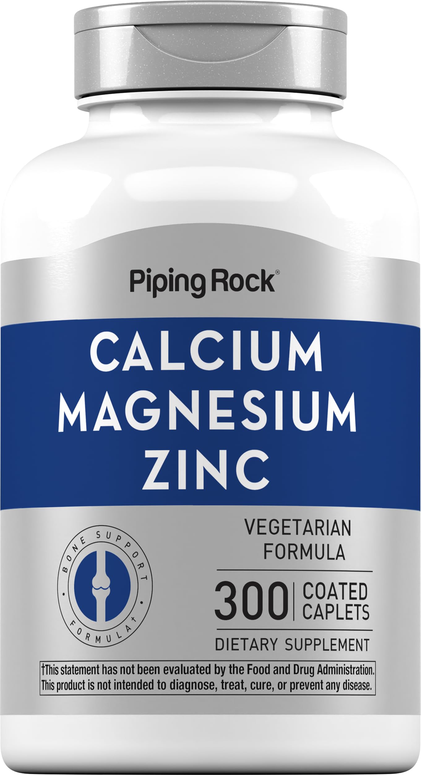 Piping Rock Calcium Magnesium Zinc Supplement Caplets 300