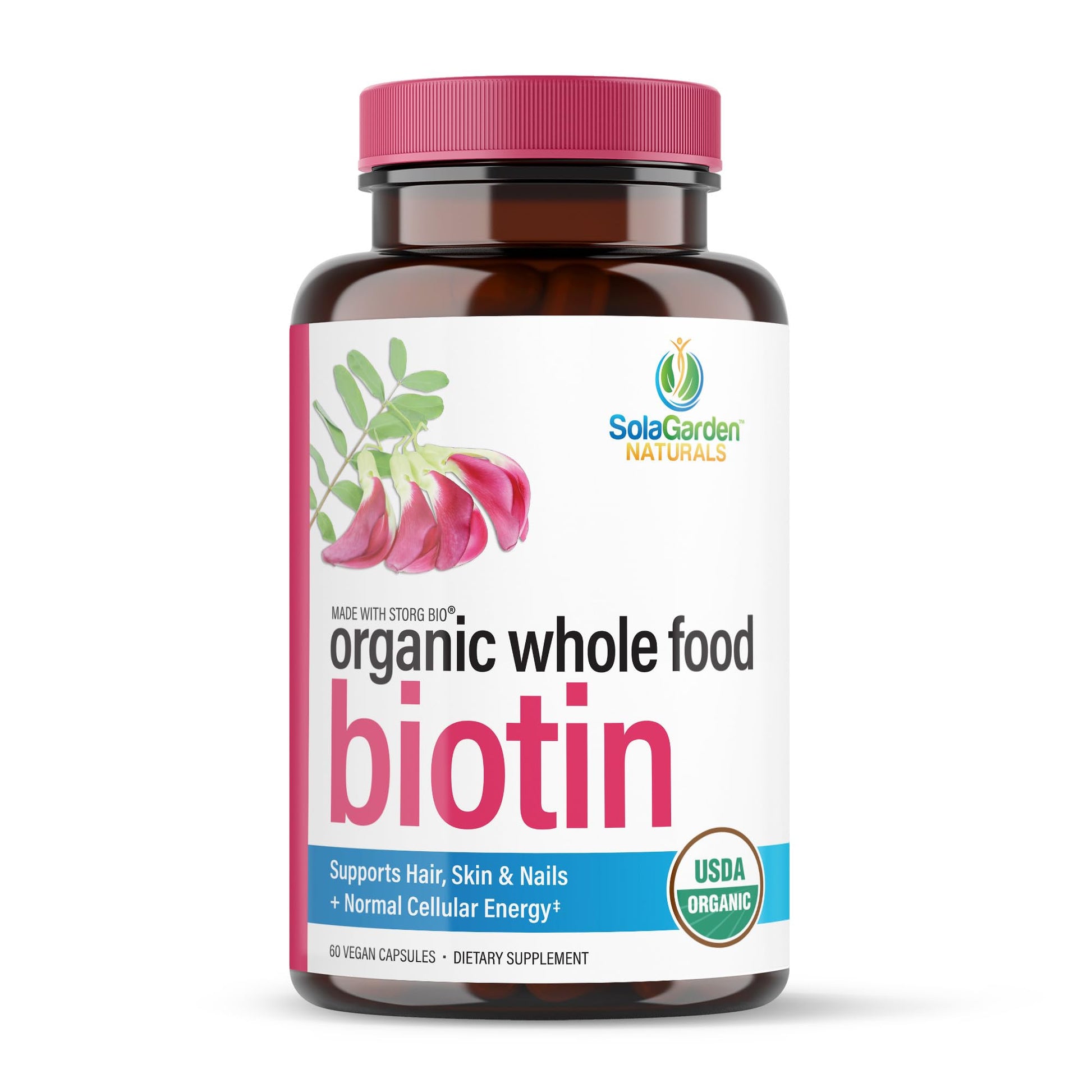 LifeGarden Naturals USDA Organic Whole Food Biotin Supplement Capsule 60 Capsules