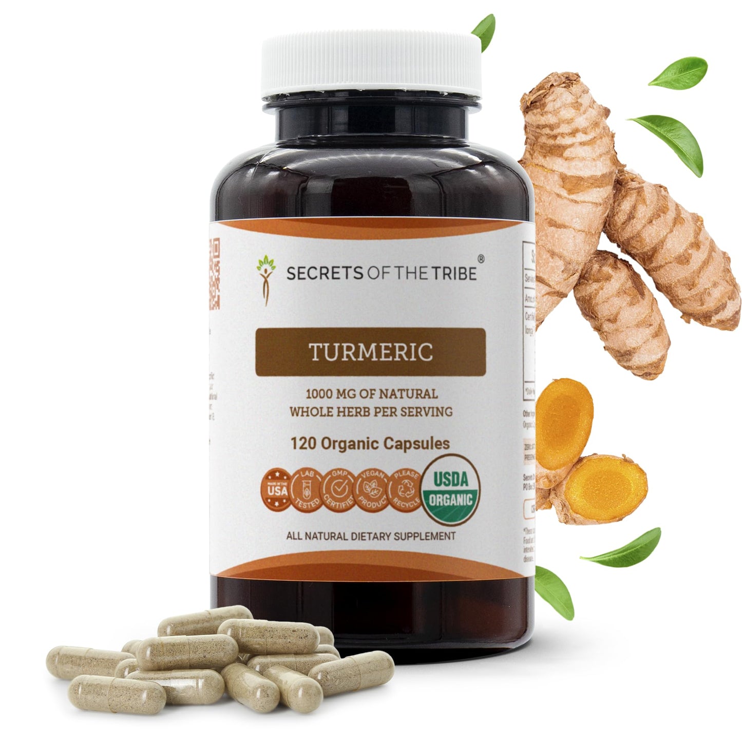 Secrets of the Tribe Turmeric USDA Organic Capsules 120