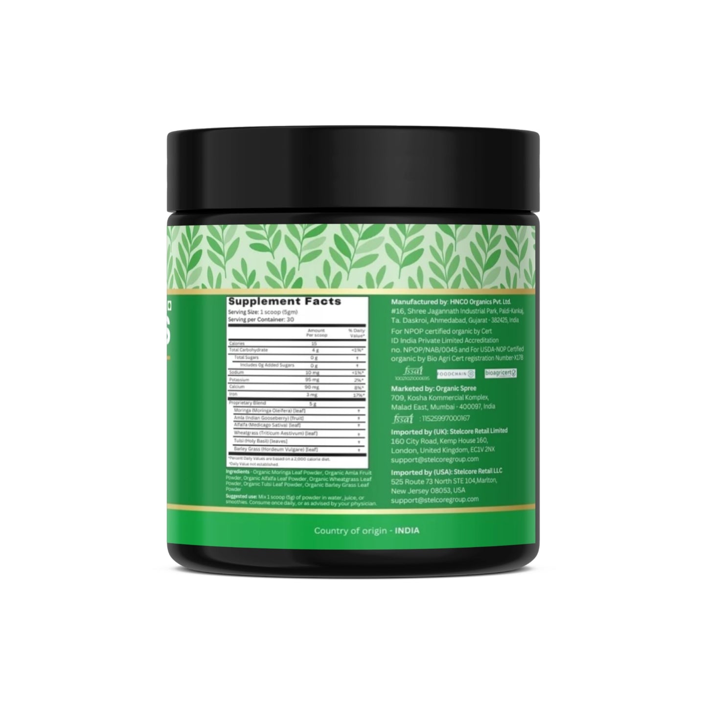 ORGANIC SPREE Super Greens Powder 10.6 oz
