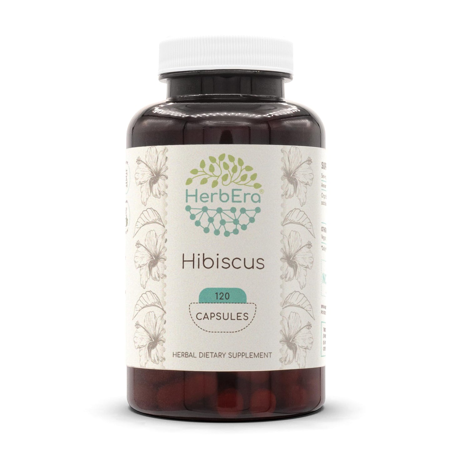 HerbEra Hibiscus 500 mg Capsules, 120 Count