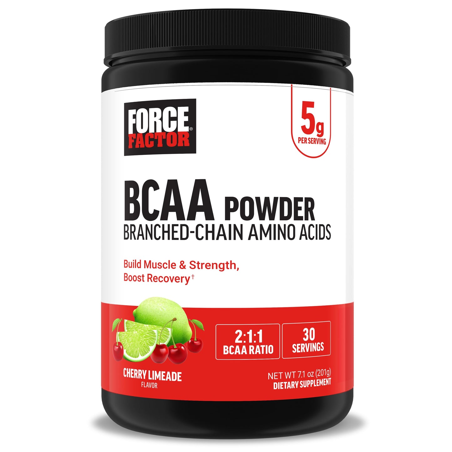 Force Factor BCAA Amino Acids Supplement 2:1:1 Powder 7.1 oz