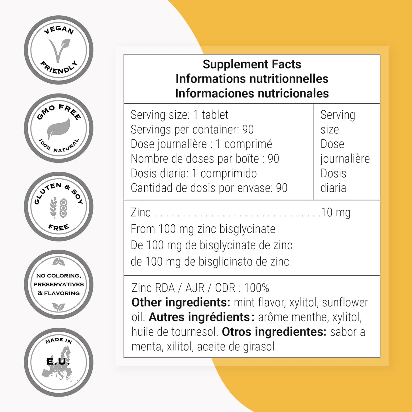 Supersmart Advanced Zinc Bisglylate Capsules 90 Count