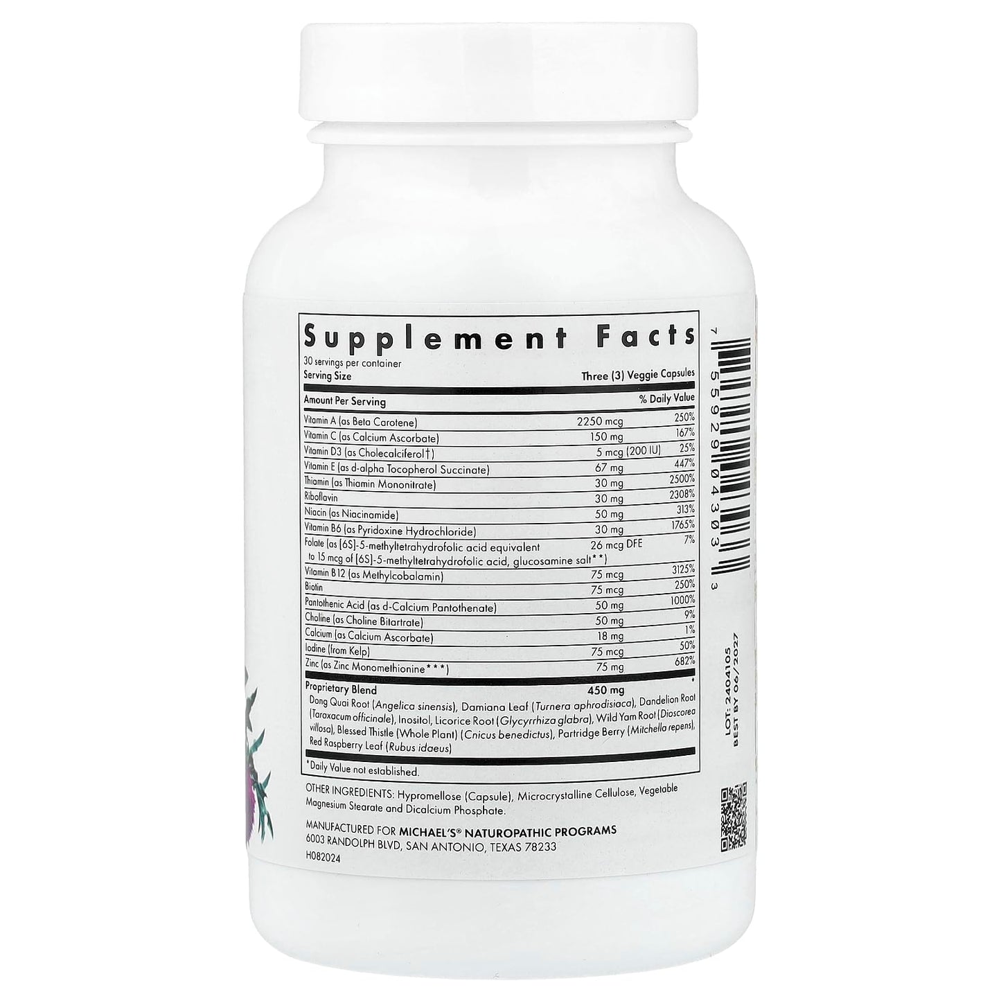 MICHAEL'S Health Naturopathic Programs For Women Multivitamin Capsule 90 Count