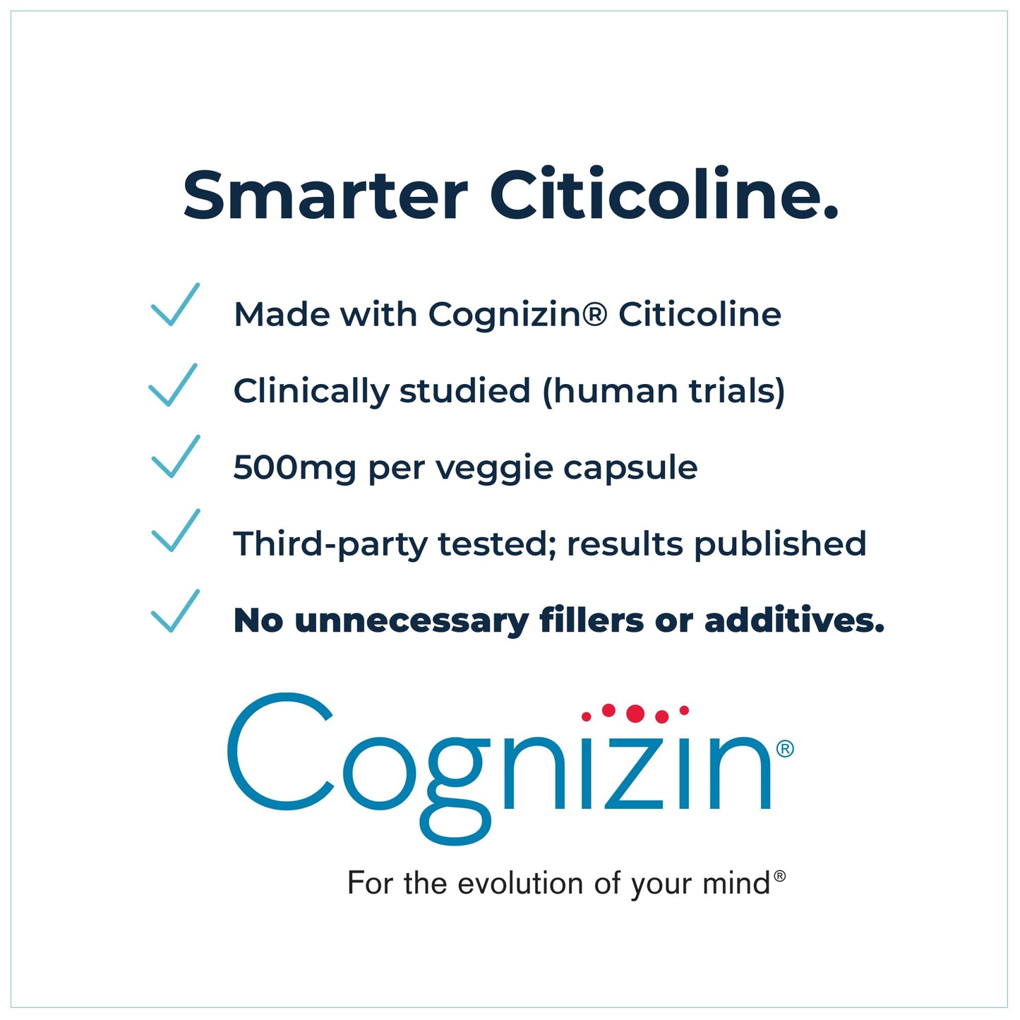 Rational Nutrition Cognizin Citicoline 500mg Capsules – CDP Choline Brain Support for Focus, Memory & Mental Clarity – 60 Count