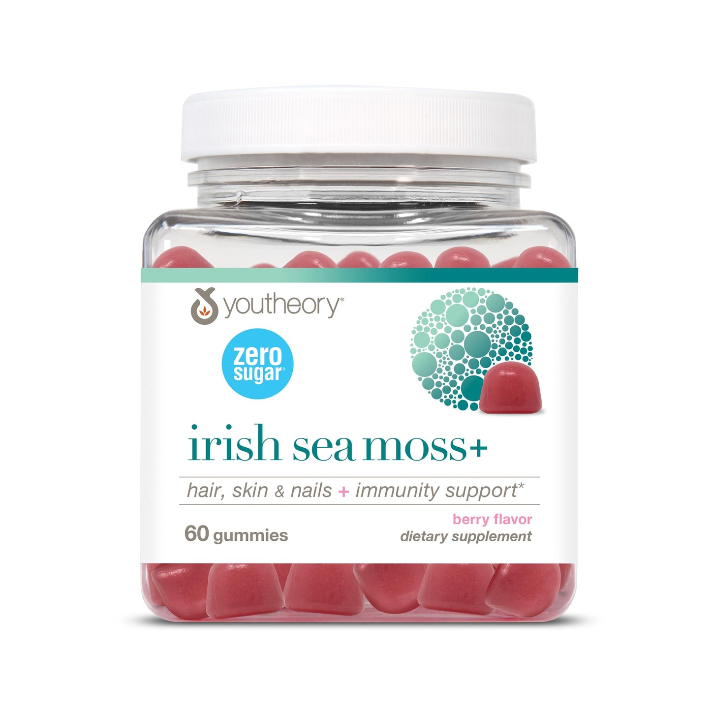 Youtheory Zero Sugar Irish Sea Moss Gummies 60 Count