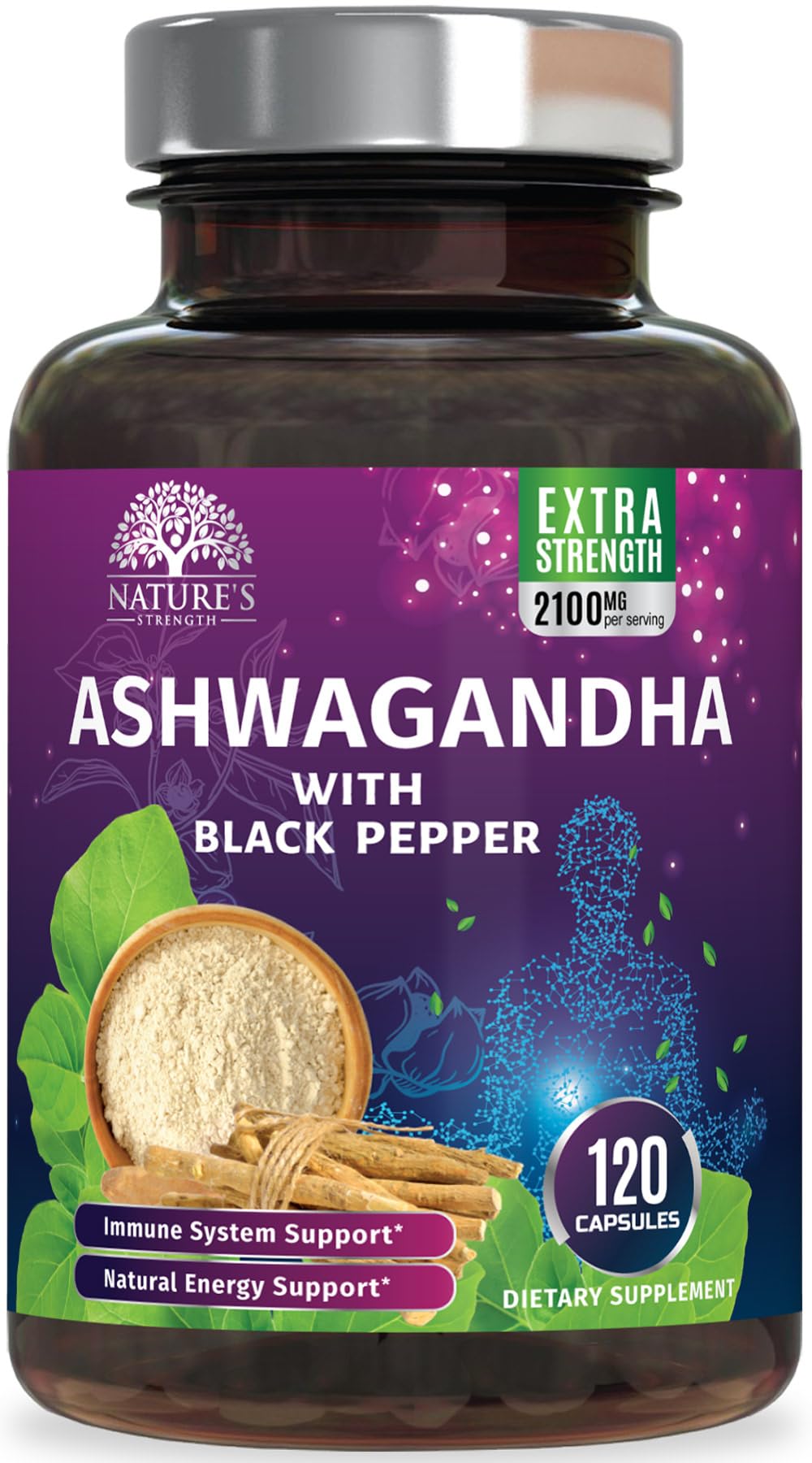 Nature's Strength Ashwagandha Supplements Capsule 120 Capsules