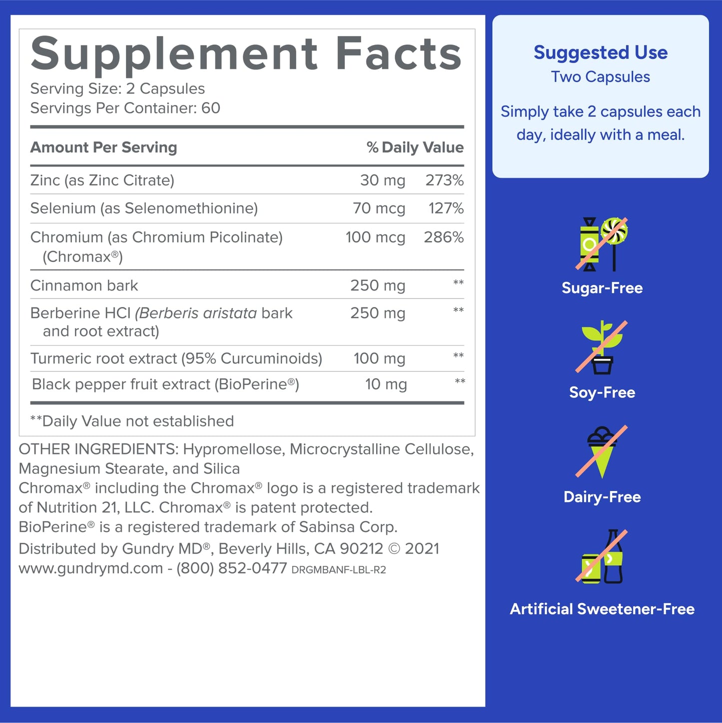 Gundry MD Metabolic Advanced Nutrient Blend with Berberine to Support Healthy Metabolism Capsules, 120