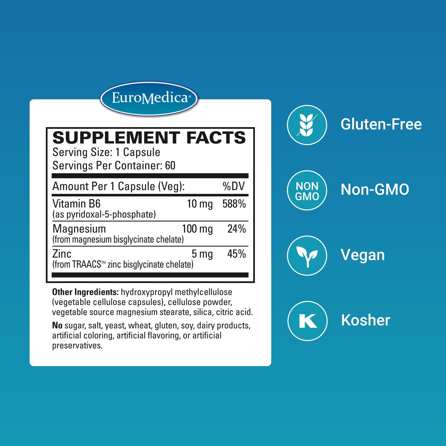 EuroMedica Magnesium + P-5-P Capsule 60 Capsules