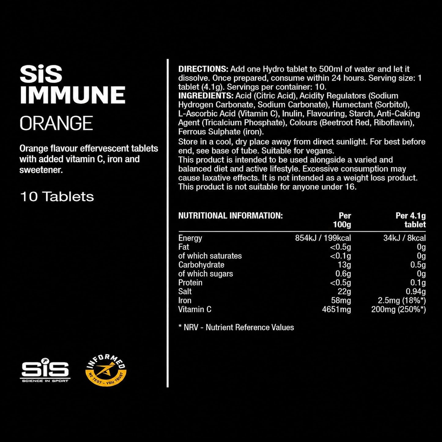 Science in Sport SiS Hydro Tablets Orange, 8 Tablets