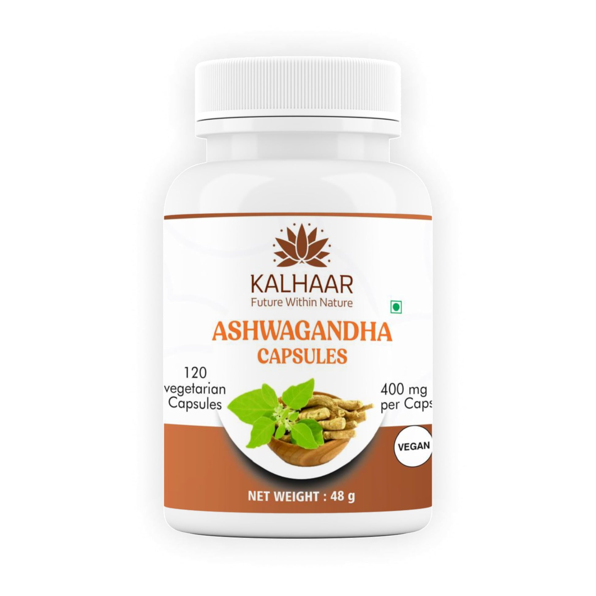 KALHAAR Ashwagandha Herbal Capsules 1200mg, 120 Vegan Capsules, Non-GMO, Gluten Free