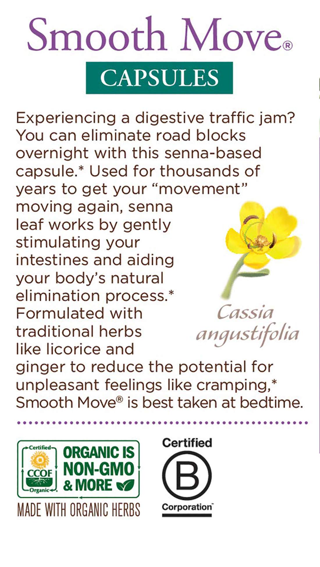 Traditional Medicinals Smooth Move Senna Capsules, 50 Capsules