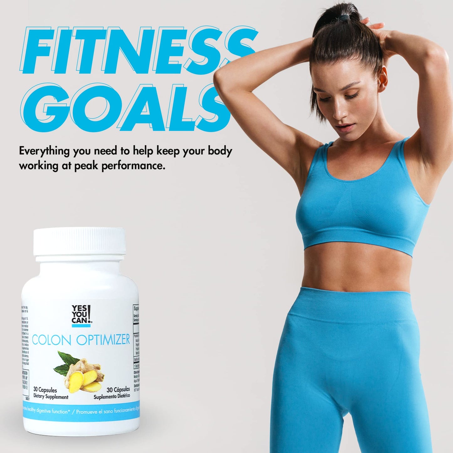 Yes You Can! Colon Optimizer Probiotics with Ginger & Peppermint Capsules, 30 Count