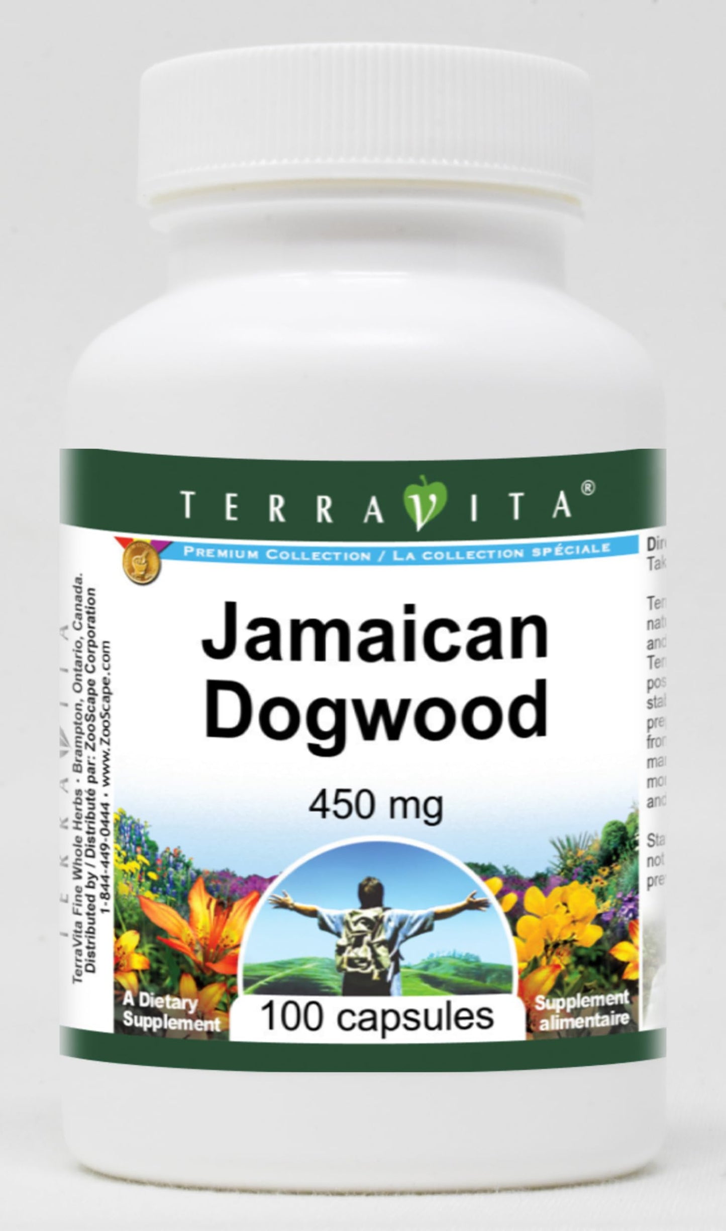 Terravita Jamaican Dogwood 450 mg Capsules, 300 Count