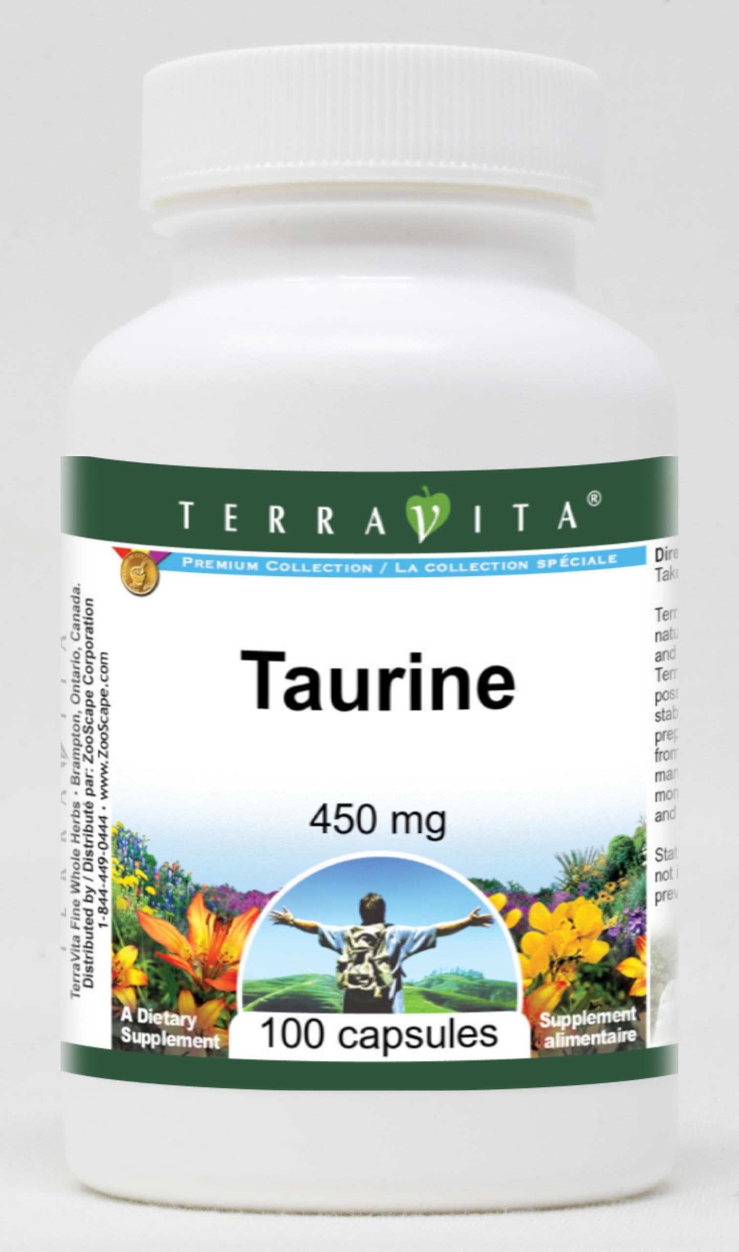 Terravita Taurine 450 mg Capsules, 100 Capsules