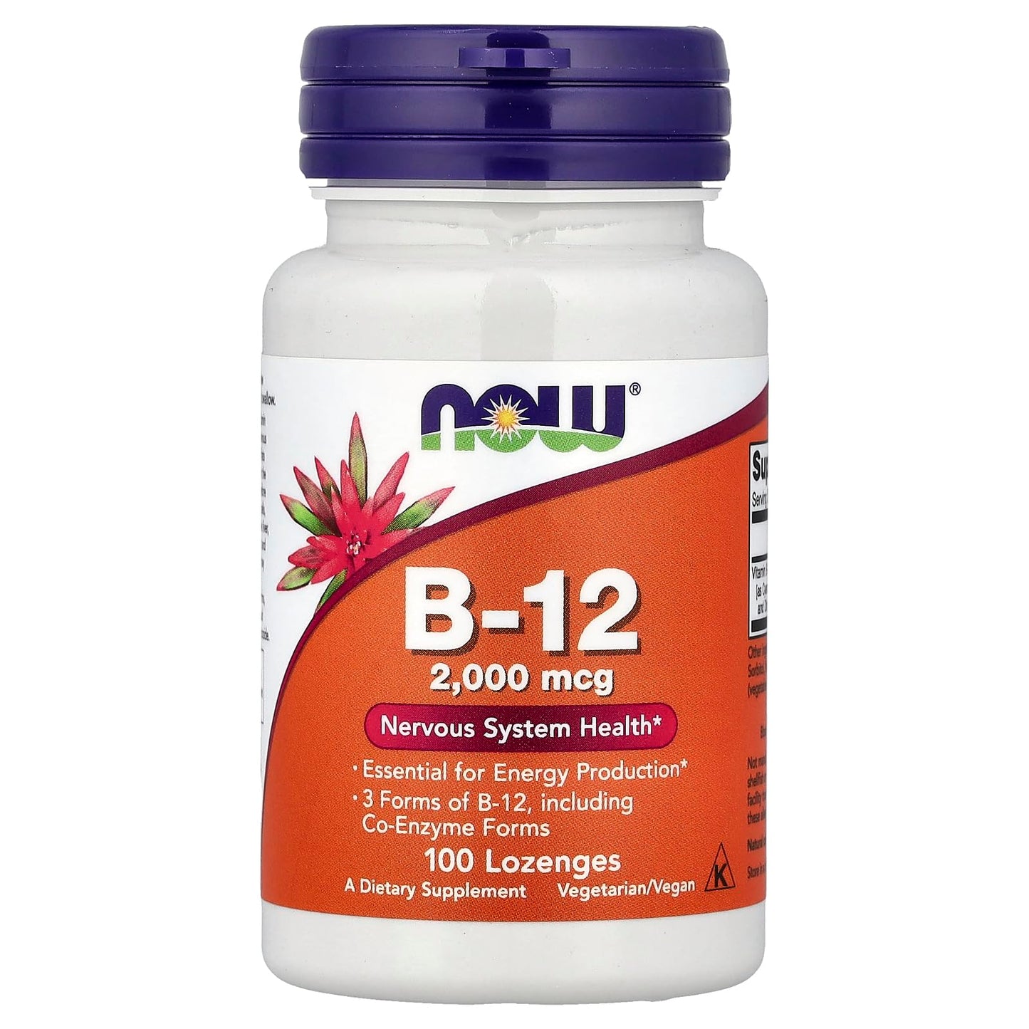NOW Foods B-12 2000 mcg Lozenges, 200 Count