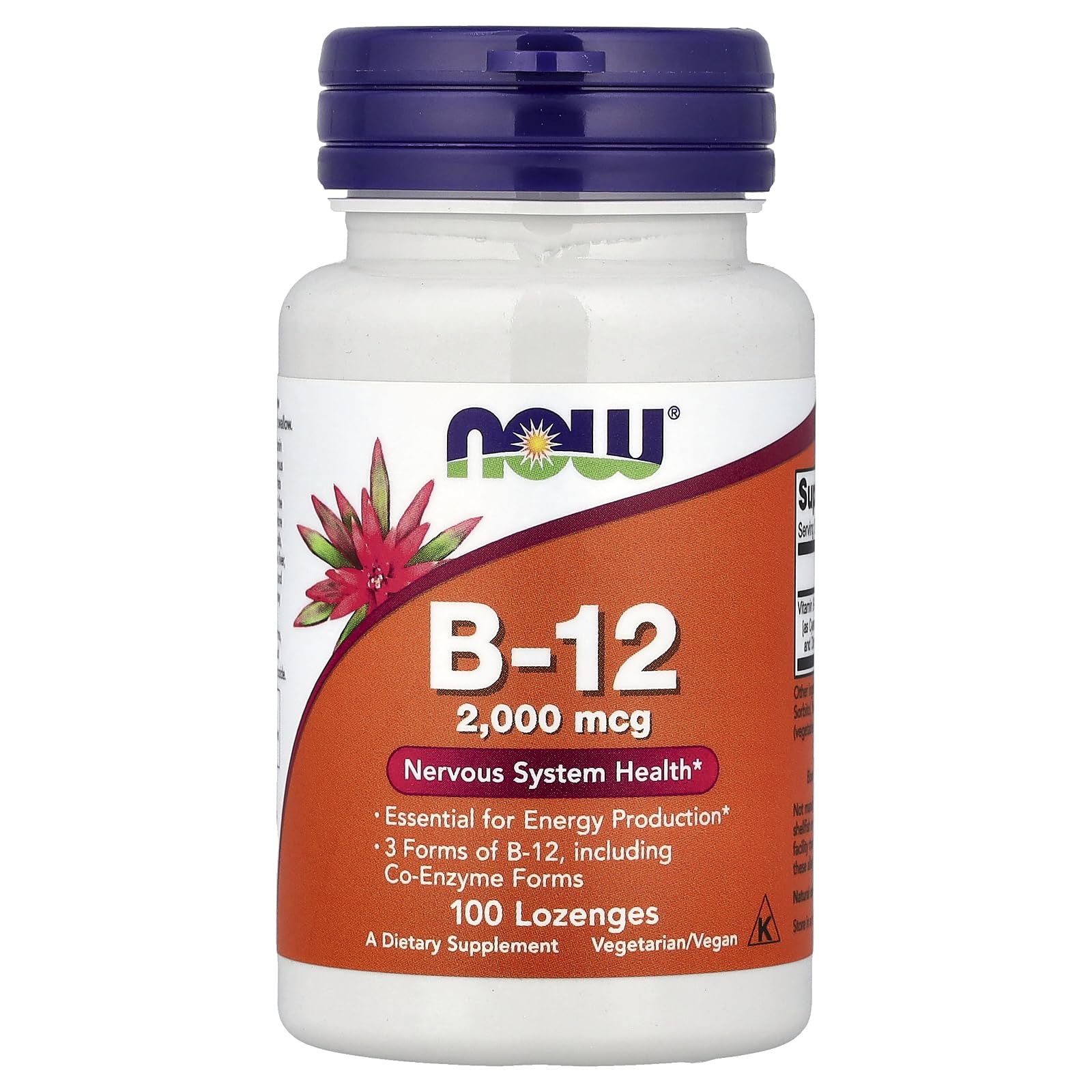 NOW Foods Vitamin B-12 2000 mcg Lozenges, 200 Count