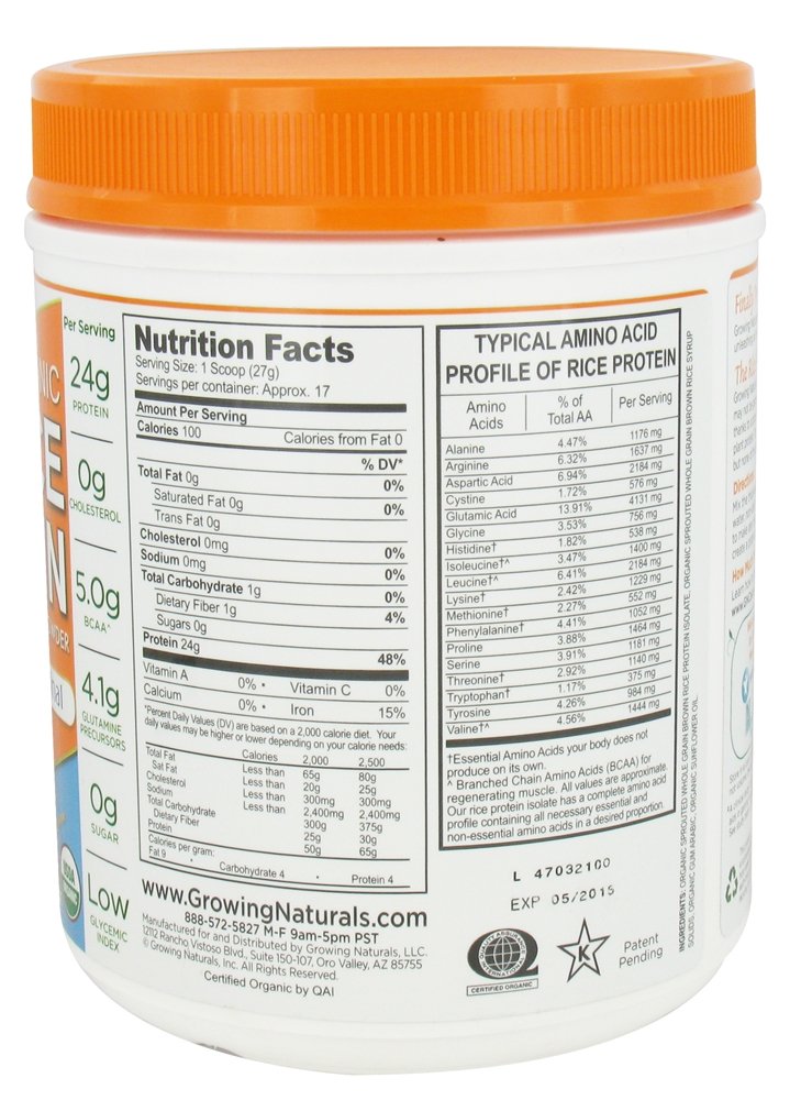 Growing Naturals Protein Powder 1.01 lb