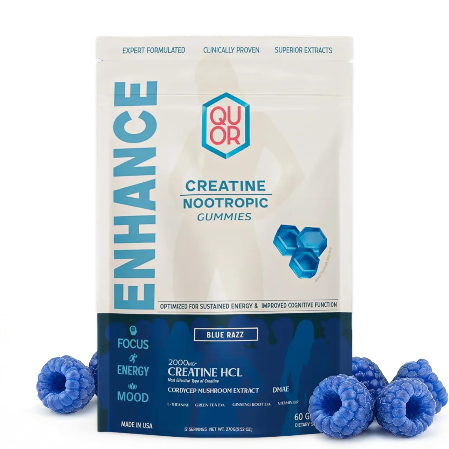 QUOR Creatine HCl Gummies 60 Count