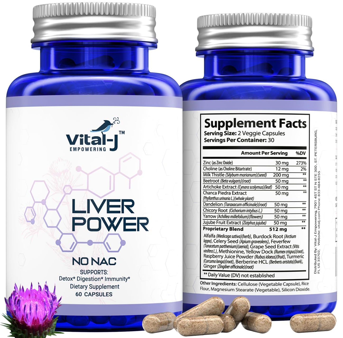 Vital-J Empowering 21-in-1 Liver Support Supplement, 120 Capsules