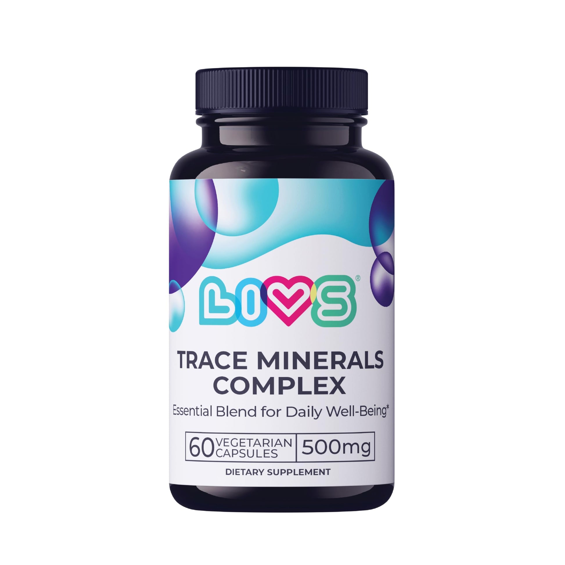 LIVS Trace Mineral Complex – 500mg Vegetarian Capsules, 60 Count
