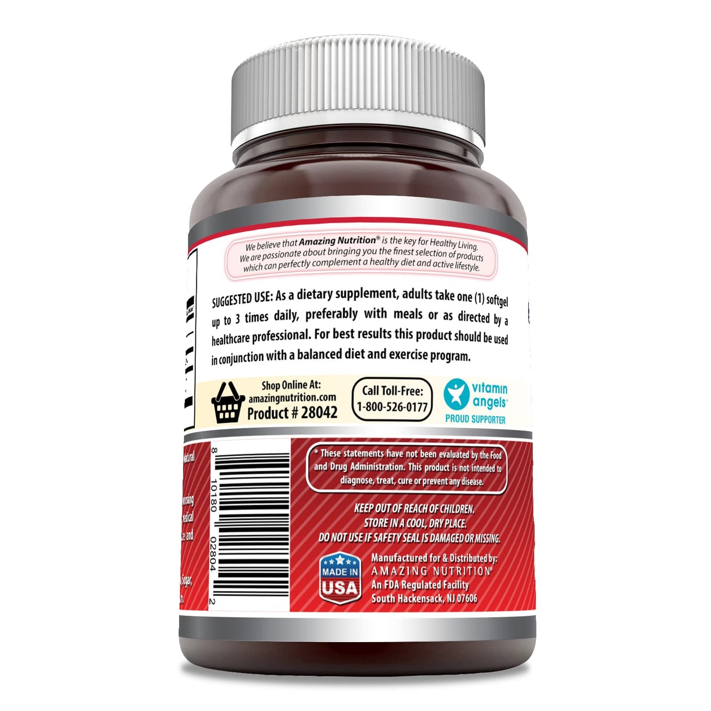 Amazing Nutrition CLA (Conjugated Linoleic Acid) 1250 mg Softgel 120 Count
