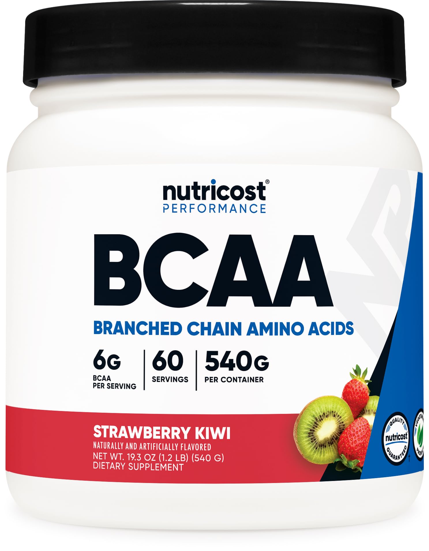 Nutricost BCAA Powder (Strawberry Kiwi) 19 Servings