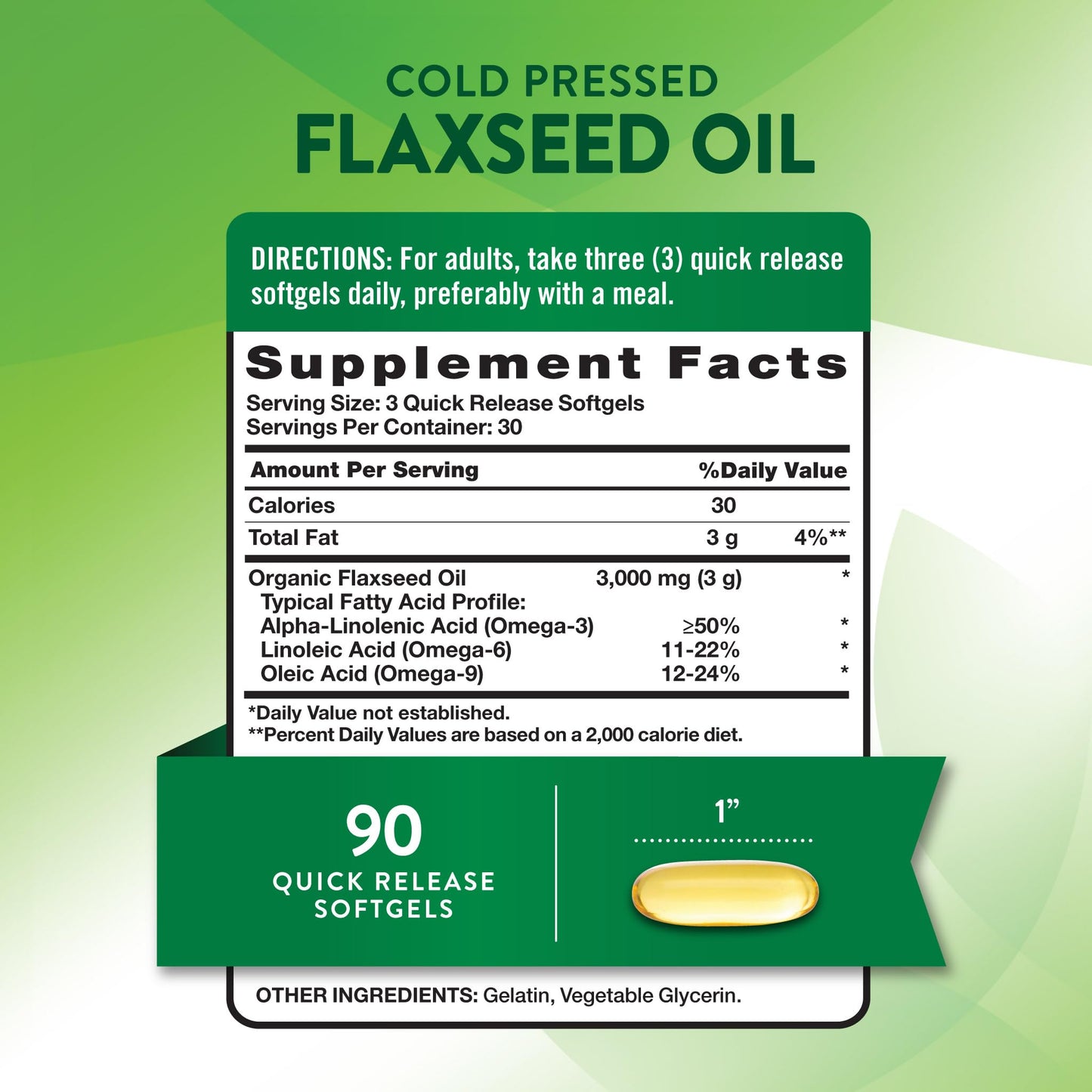 Nature's Truth Flaxseed Oil Softgels, 90 Count