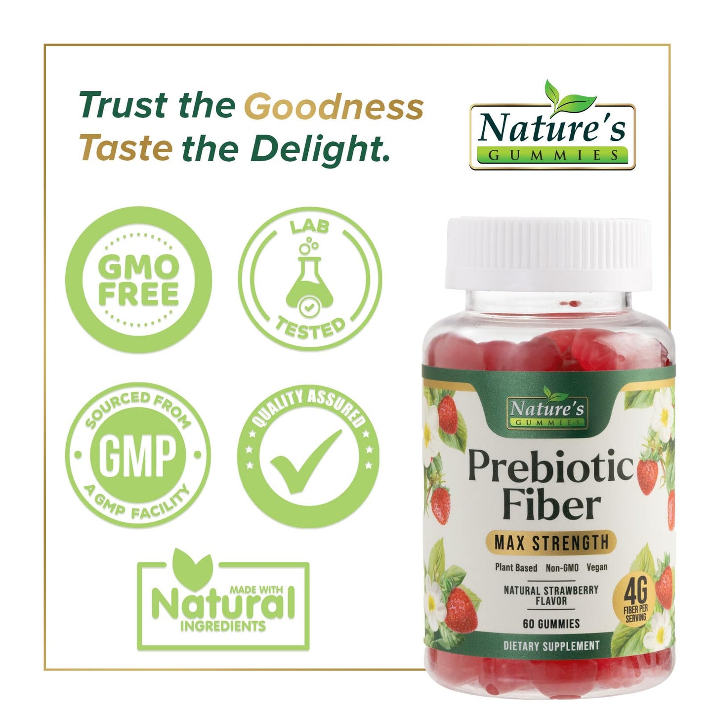 Nature's Gummies Prebiotic Fiber Gummies Gummy 60 Count