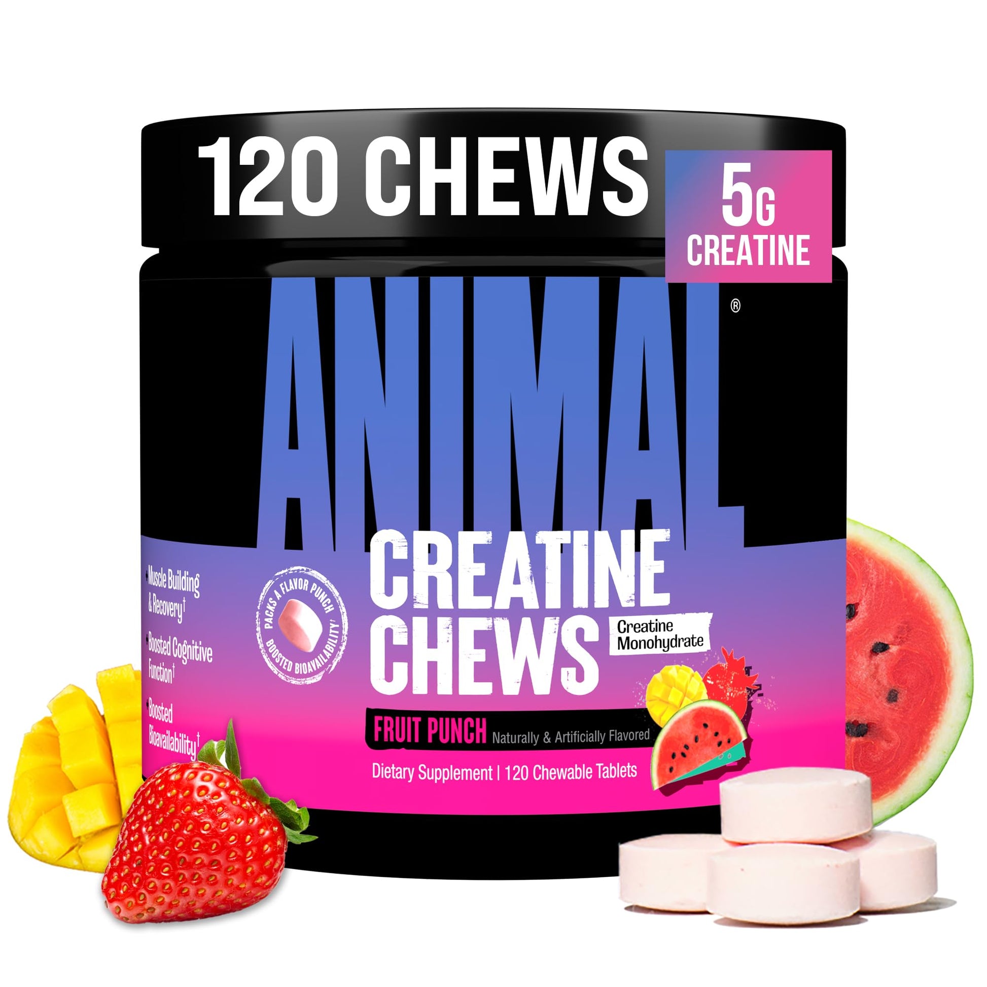 Animal Creatine Chewable Tablets 120 Count