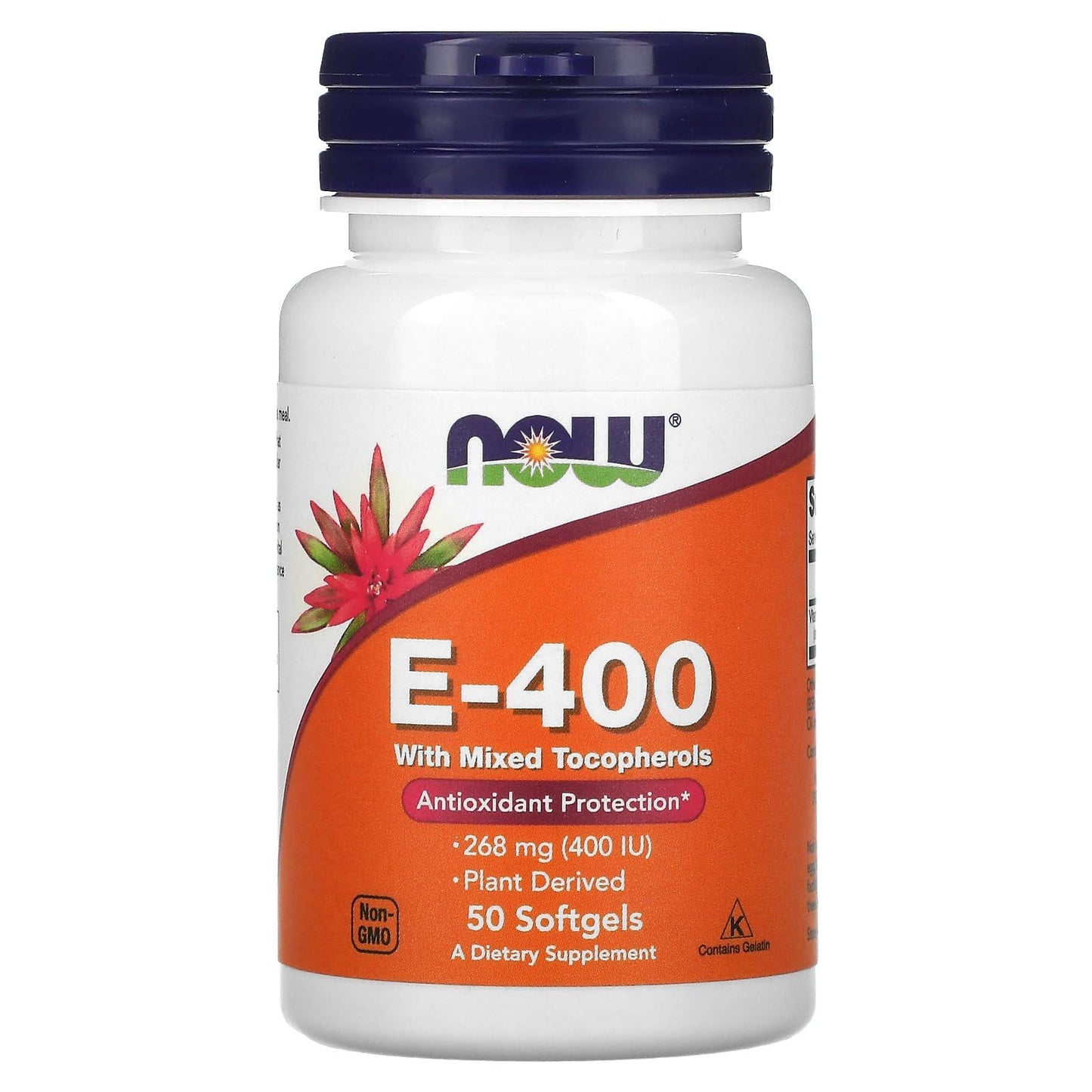 NOW Foods E-400 Vitamin E Capsule, 50 Capsules