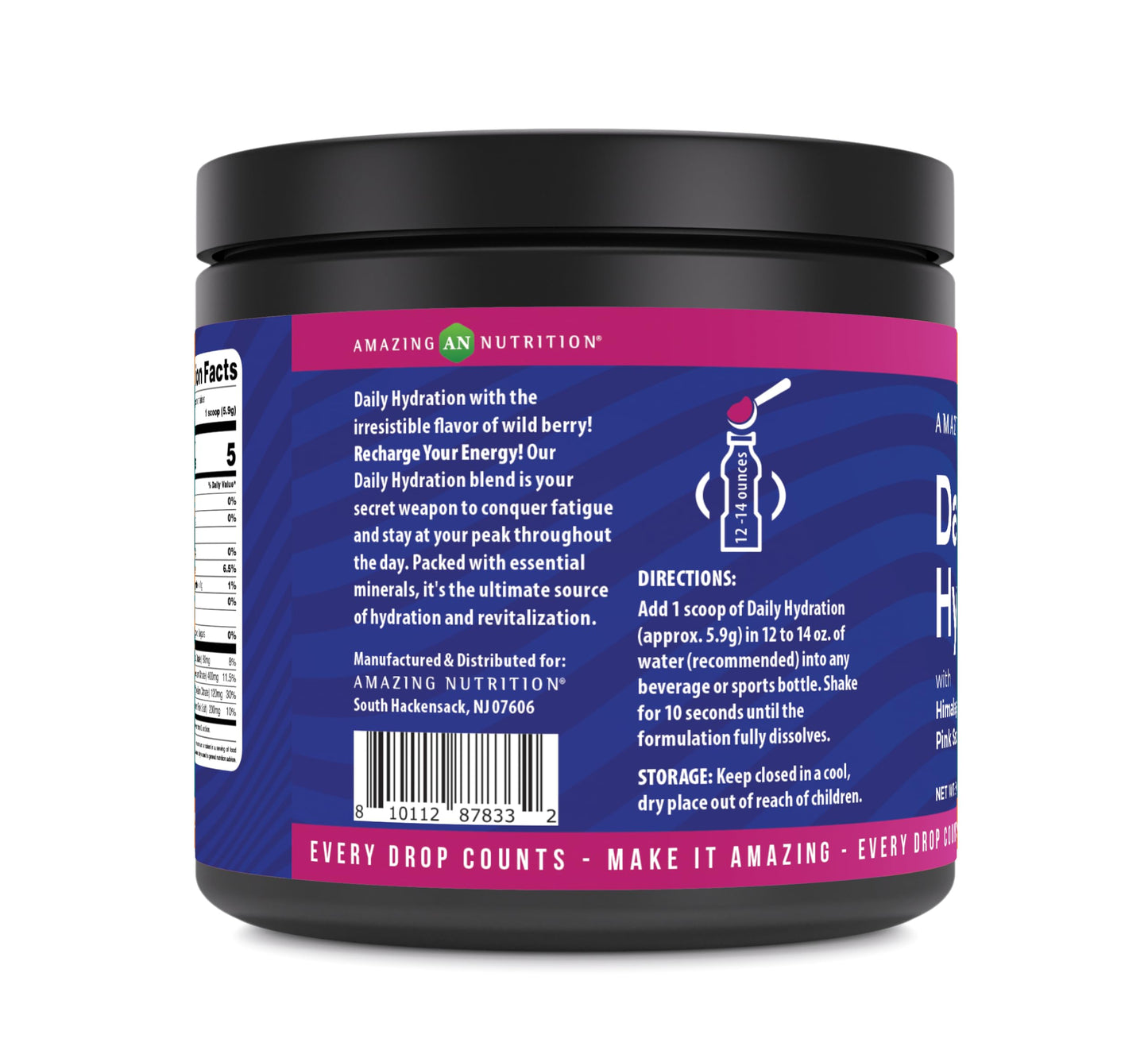 Amazing Nutrition Daily Hydration Electrolyte Powder 4.95 Ounce