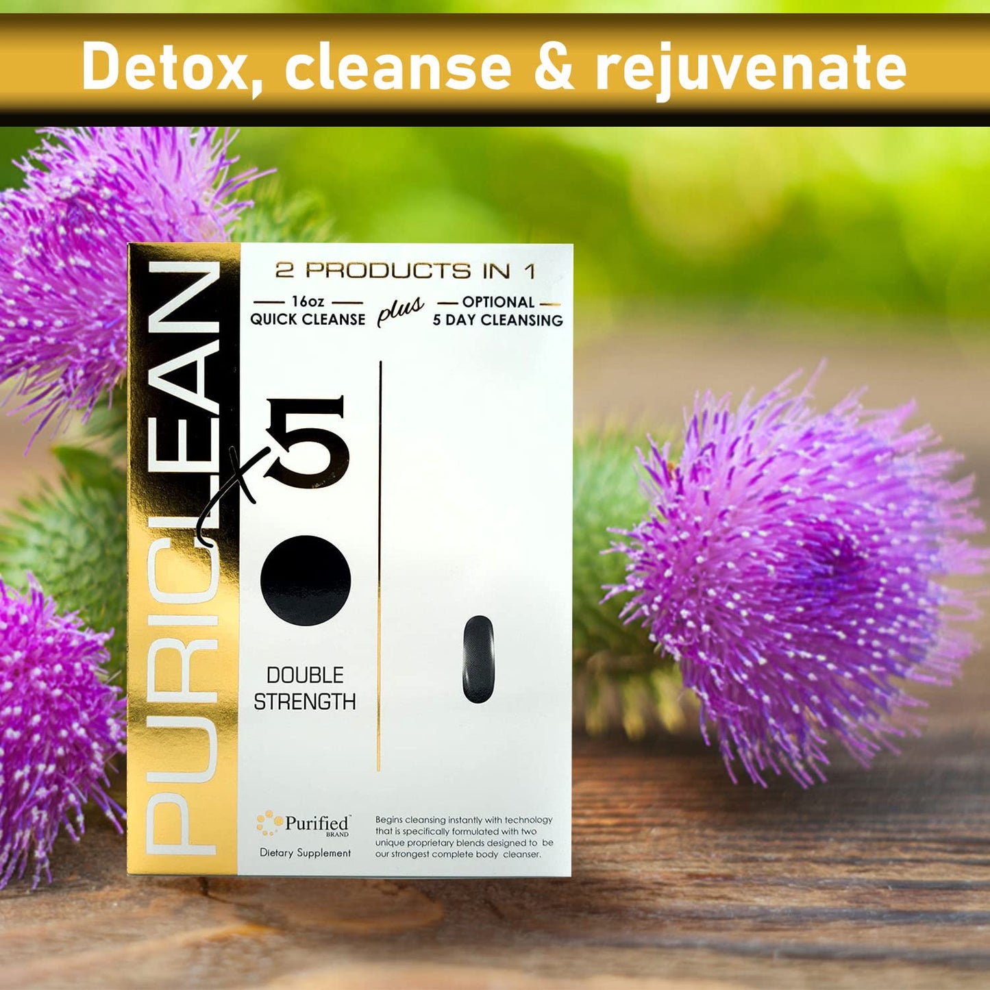 Wellgenix Puriclean X5 Complete Body Cleanser 2 in 1 Detox - Double Strength Cleansing - 5-Day Detoxifying to Flush Out Toxins 2 Capsules